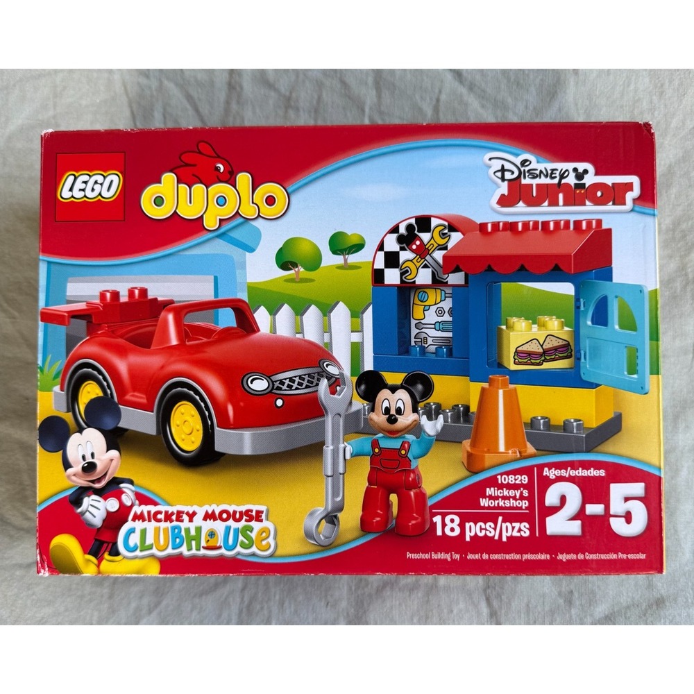 LEGO Duplo 10829 Mickey's Workshop Disney Junior SEALED 18pcs w/ Box 2-5
